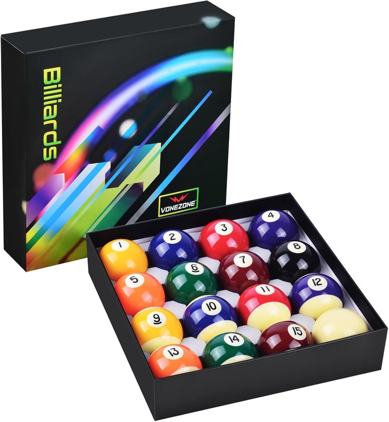 vonezone Billiard Balls Complete 16 Ball Set, Pool Balls Billiard Set 2-1/4" Regulation Size,New Upgrade Billiards Professional Pool Table Balls - Image 2